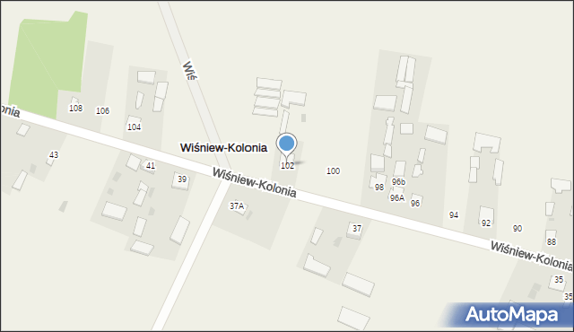 Wiśniew-Kolonia, Wiśniew-Kolonia, 102, mapa Wiśniew-Kolonia