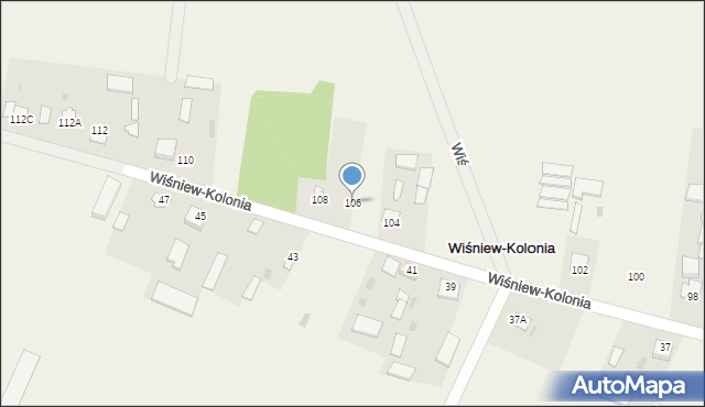 Wiśniew-Kolonia, Wiśniew-Kolonia, 106, mapa Wiśniew-Kolonia