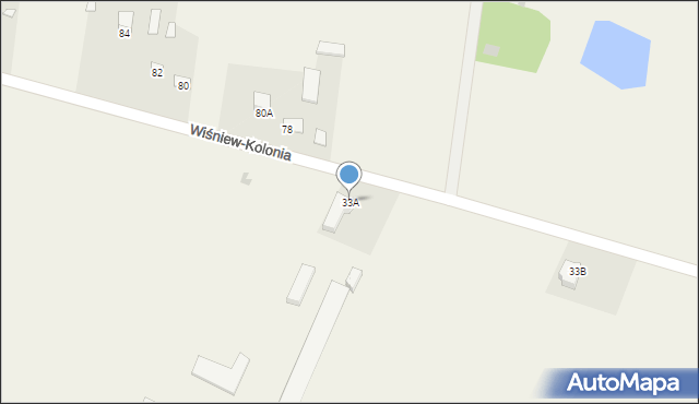 Wiśniew-Kolonia, Wiśniew-Kolonia, 33A, mapa Wiśniew-Kolonia