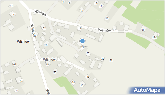 Wiśniów, Wiśniów, 23, mapa Wiśniów