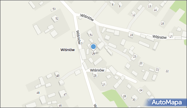 Wiśniów, Wiśniów, 25, mapa Wiśniów