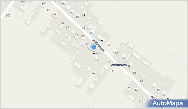 Wiśniowa, Wiśniowa, 75, mapa Wiśniowa