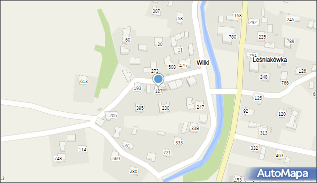 Wiśniowa, Wiśniowa, 127, mapa Wiśniowa