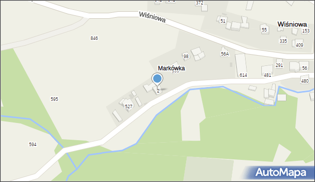 Wiśniowa, Wiśniowa, 2, mapa Wiśniowa