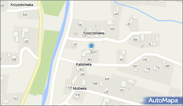 Wiśniowa, Wiśniowa, 27, mapa Wiśniowa