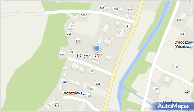 Wiśniowa, Wiśniowa, 270, mapa Wiśniowa