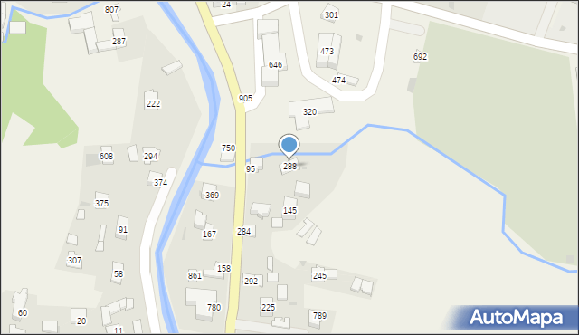 Wiśniowa, Wiśniowa, 288, mapa Wiśniowa