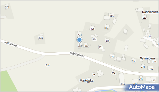 Wiśniowa, Wiśniowa, 342, mapa Wiśniowa