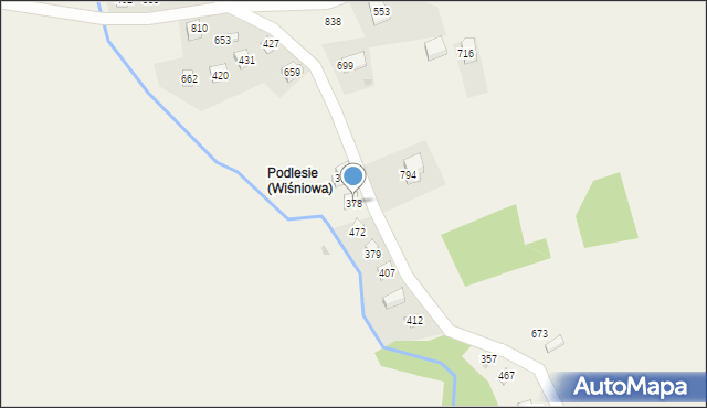 Wiśniowa, Wiśniowa, 378, mapa Wiśniowa