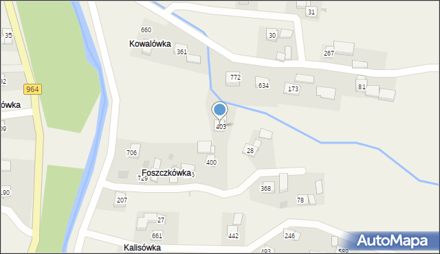 Wiśniowa, Wiśniowa, 403, mapa Wiśniowa