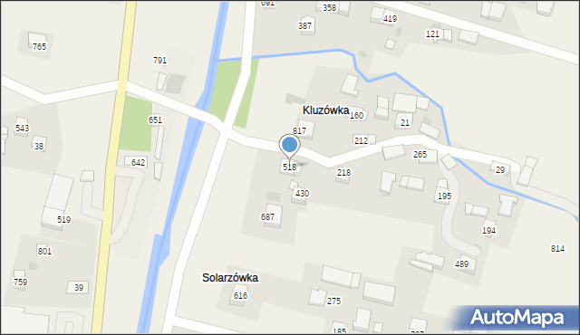 Wiśniowa, Wiśniowa, 518, mapa Wiśniowa