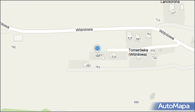 Wiśniowa, Wiśniowa, 548, mapa Wiśniowa