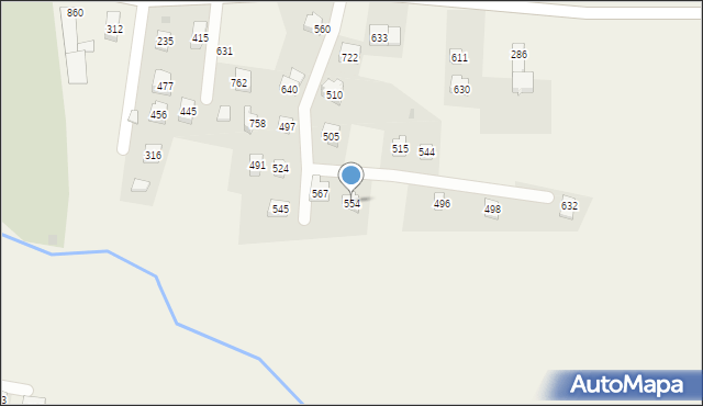 Wiśniowa, Wiśniowa, 554, mapa Wiśniowa