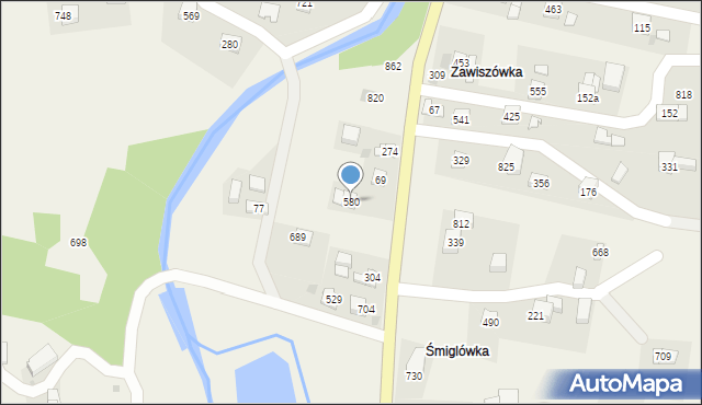 Wiśniowa, Wiśniowa, 580, mapa Wiśniowa