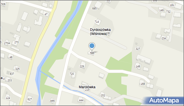 Wiśniowa, Wiśniowa, 586, mapa Wiśniowa