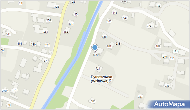 Wiśniowa, Wiśniowa, 685, mapa Wiśniowa