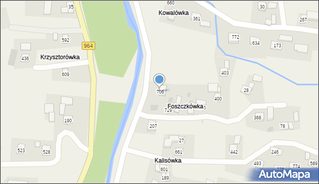 Wiśniowa, Wiśniowa, 706, mapa Wiśniowa