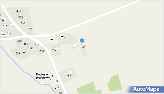 Wiśniowa, Wiśniowa, 716, mapa Wiśniowa