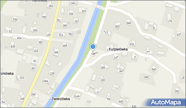 Wiśniowa, Wiśniowa, 745, mapa Wiśniowa
