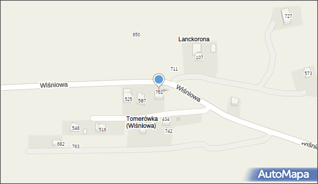 Wiśniowa, Wiśniowa, 761, mapa Wiśniowa