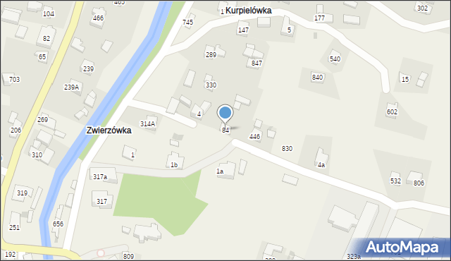 Wiśniowa, Wiśniowa, 84, mapa Wiśniowa