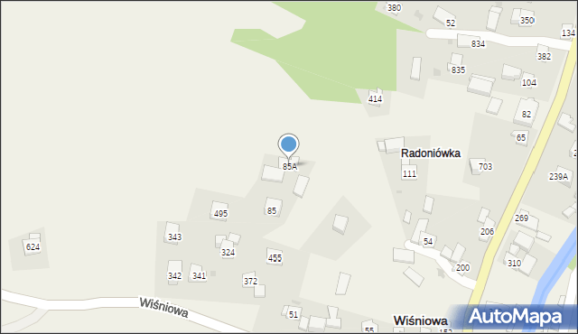 Wiśniowa, Wiśniowa, 85A, mapa Wiśniowa