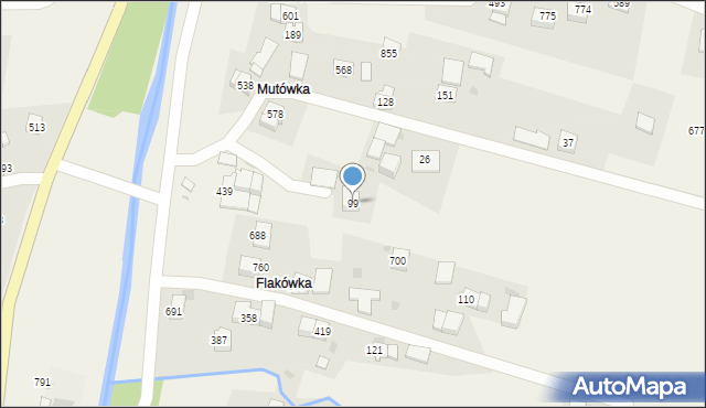 Wiśniowa, Wiśniowa, 99, mapa Wiśniowa