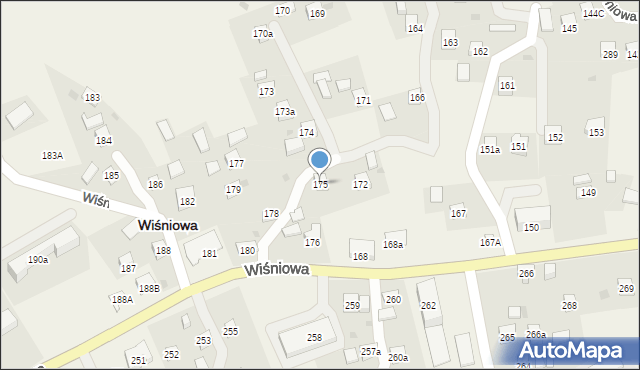 Wiśniowa, Wiśniowa, 175, mapa Wiśniowa