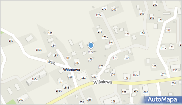 Wiśniowa, Wiśniowa, 177, mapa Wiśniowa