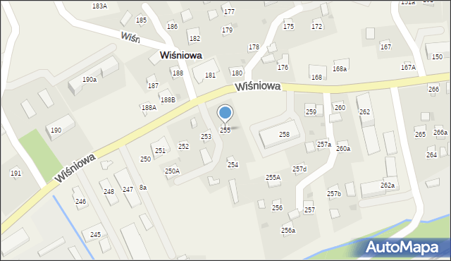 Wiśniowa, Wiśniowa, 255, mapa Wiśniowa