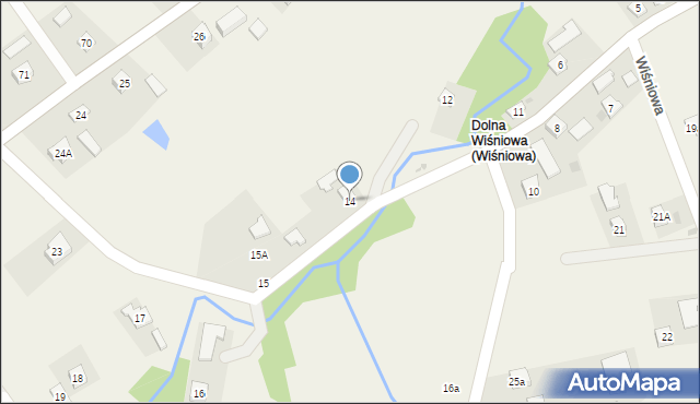 Wiśniowa, Wiśniowa, 14, mapa Wiśniowa