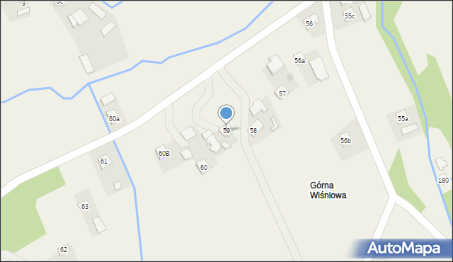 Wiśniowa, Wiśniowa, 59, mapa Wiśniowa