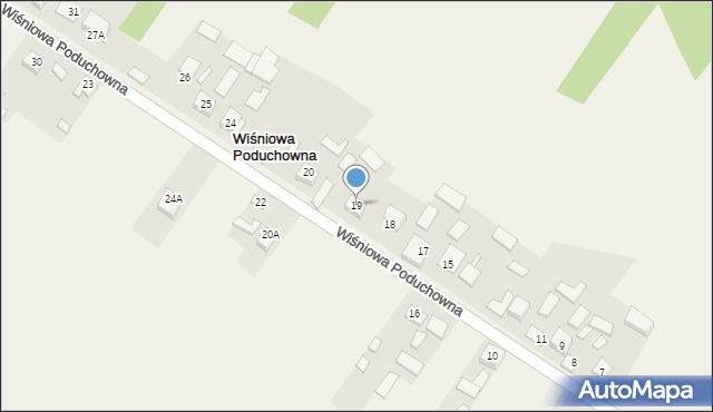 Wiśniowa Poduchowna, Wiśniowa Poduchowna, 19, mapa Wiśniowa Poduchowna