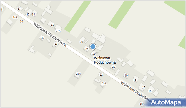 Wiśniowa Poduchowna, Wiśniowa Poduchowna, 24, mapa Wiśniowa Poduchowna