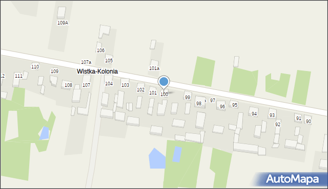 Wistka, Wistka, 100, mapa Wistka