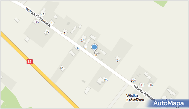 Wistka Królewska, Wistka Królewska, 8a, mapa Wistka Królewska