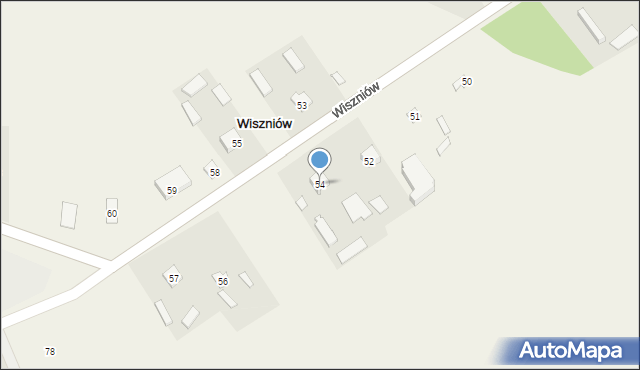 Wiszniów, Wiszniów, 54, mapa Wiszniów