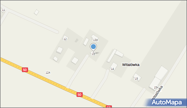 Witalówka, Witalówka, 13, mapa Witalówka