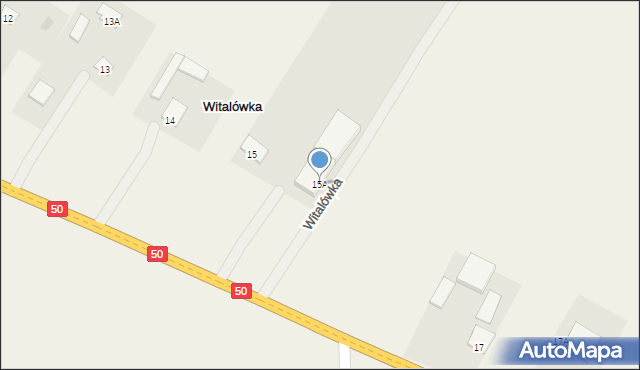 Witalówka, Witalówka, 15A, mapa Witalówka