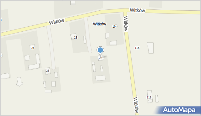 Witków, Witków, 22, mapa Witków