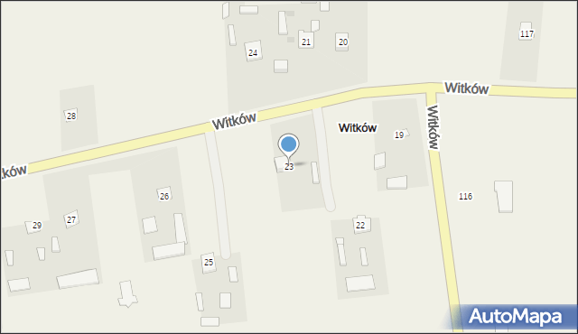 Witków, Witków, 23, mapa Witków