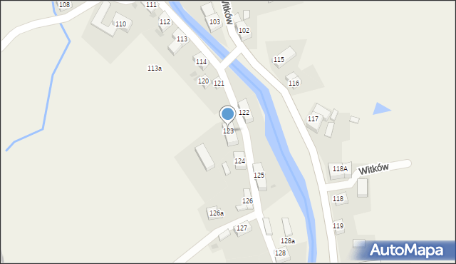 Witków, Witków, 123, mapa Witków