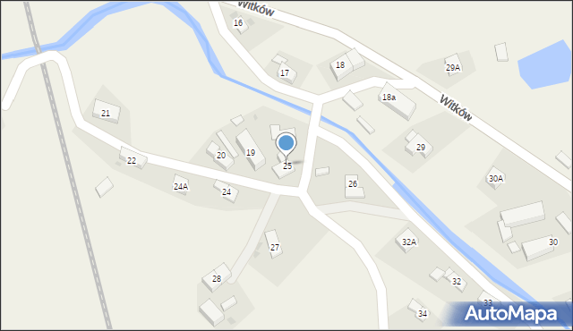 Witków, Witków, 25, mapa Witków