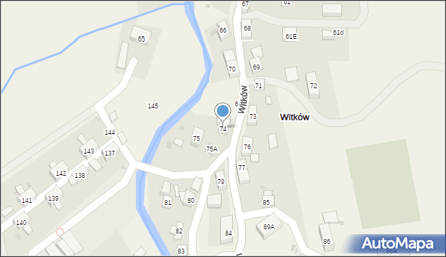 Witków, Witków, 74, mapa Witków