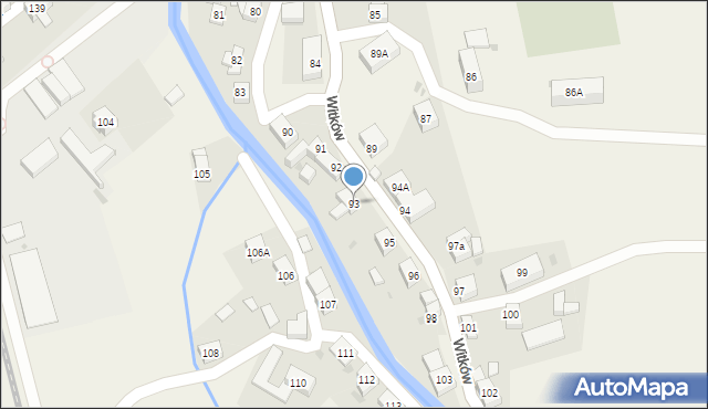 Witków, Witków, 93, mapa Witków