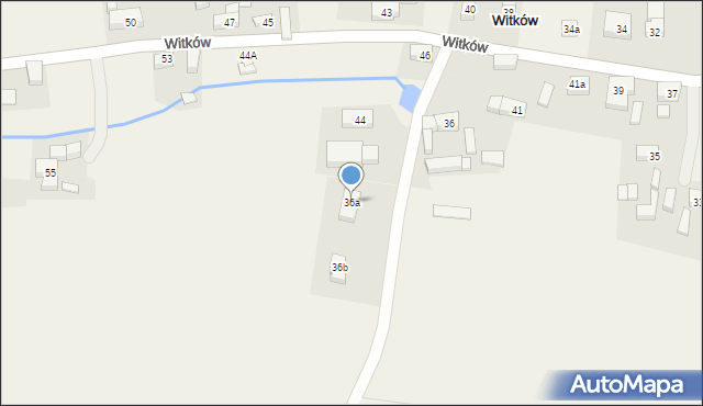 Witków, Witków, 36a, mapa Witków