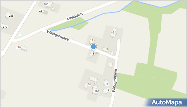 Witkowice, Winogronowa, 6, mapa Witkowice