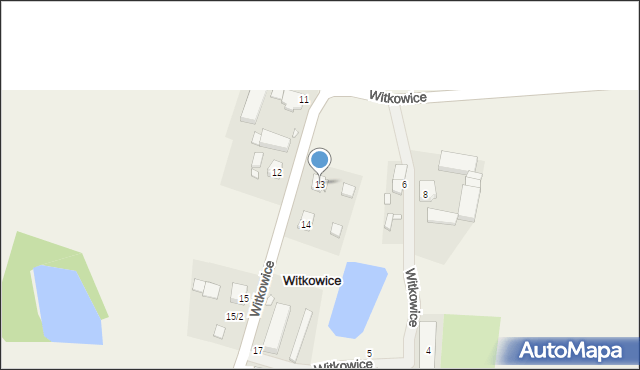 Witkowice, Witkowice, 13, mapa Witkowice