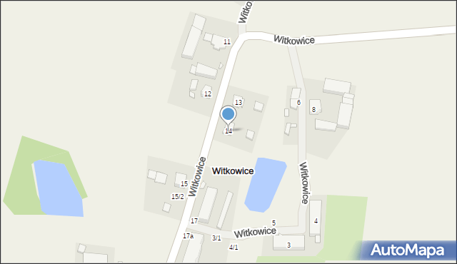 Witkowice, Witkowice, 14, mapa Witkowice