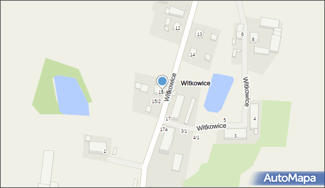 Witkowice, Witkowice, 15/1, mapa Witkowice